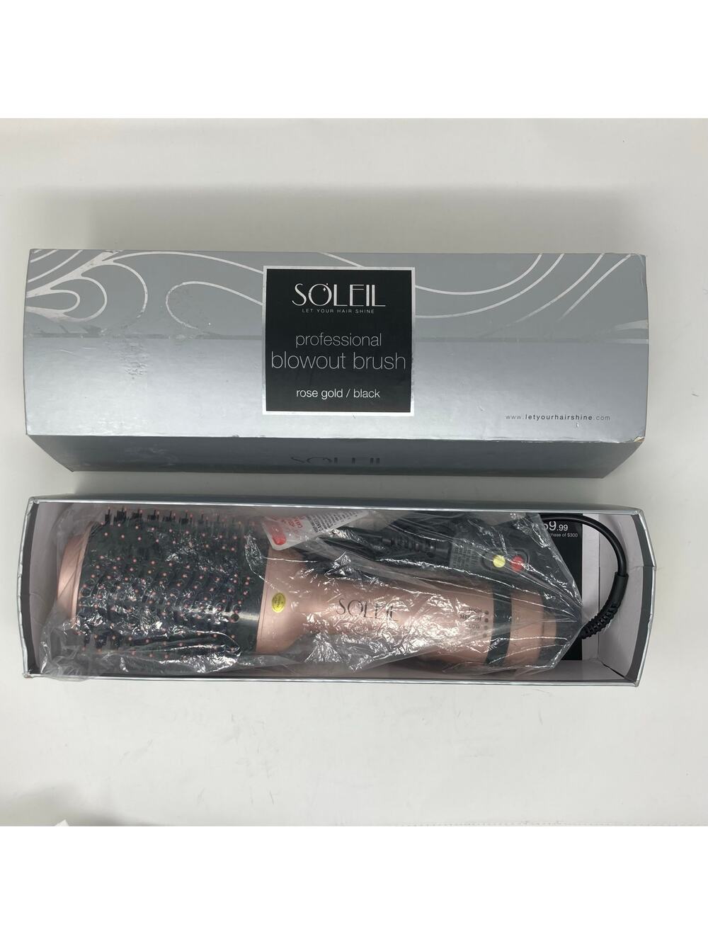 SOLEIL Professional Blowout Brush Hair Dryer & Styler Rose Gold Black Brand New!